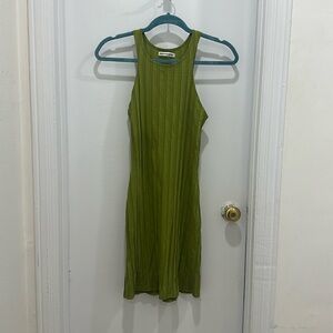 Olive green reformation stretch dress sz xs